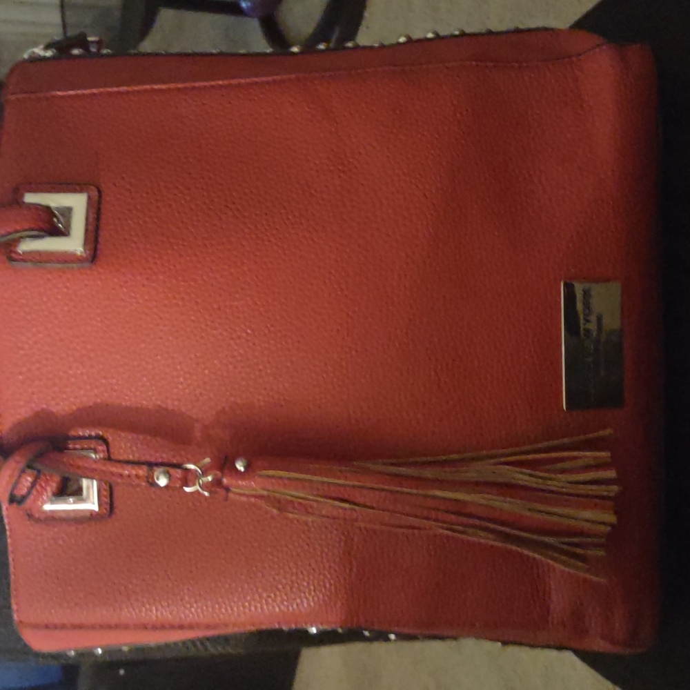 Marc New York Red Tote with Tassel Detail includes Wallet